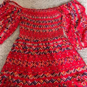 Boutique style dress, off the shoulder is an option with this dress!